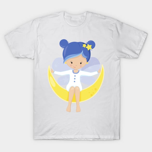 Stardust Fairy, Fairy On The Moon, Cute Fairy T-Shirt by Jelena Dunčević